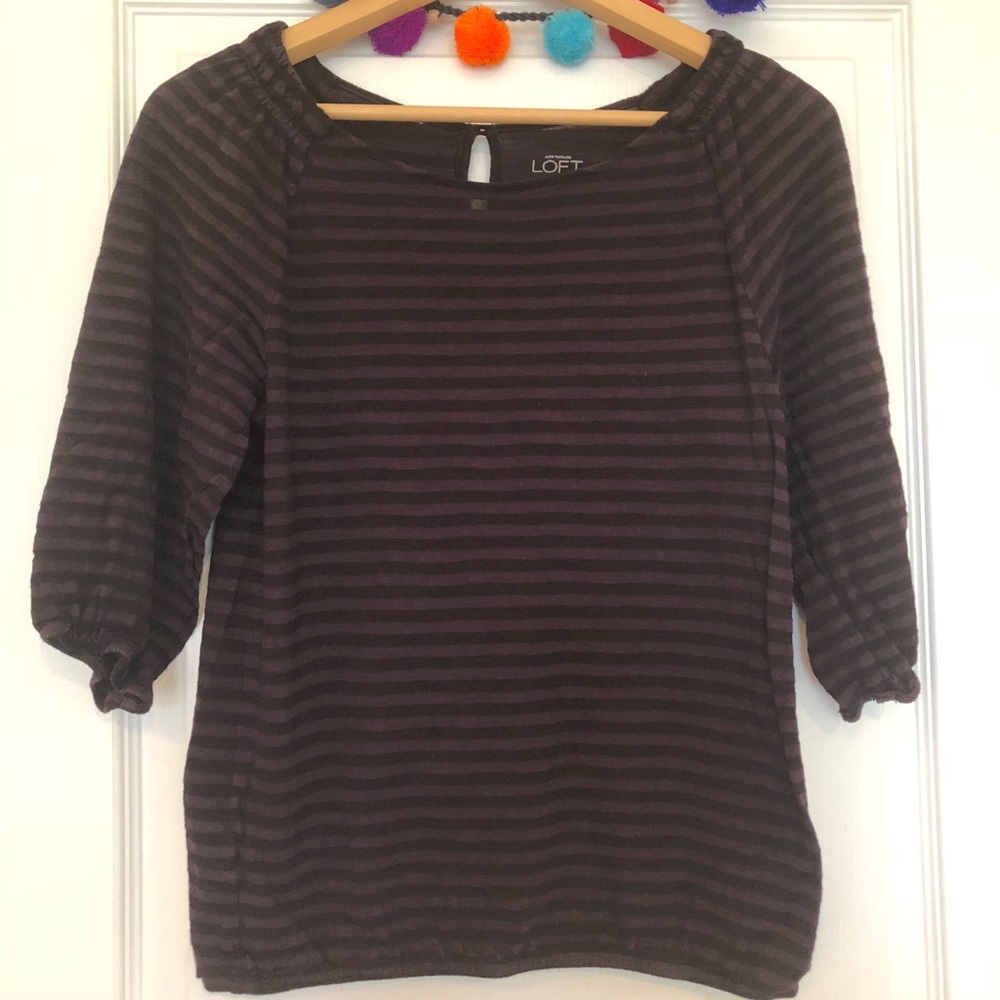 FREE W/ PURCHASE Ann Taylor LOFT Black Striped Top